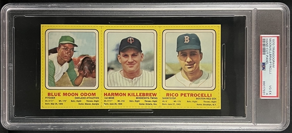 1970 Transogram B. Odom, H. Killebrew & R. Petrocelli Hand Cut Panel PSA 4 VG-EX