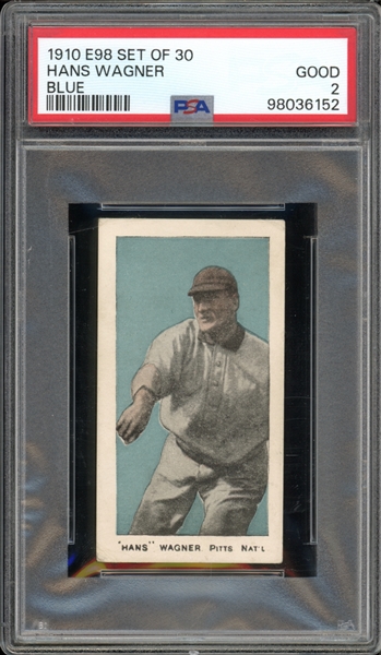 1910 E98 Set of 30 Hans Wagner (Blue) PSA 2 GD