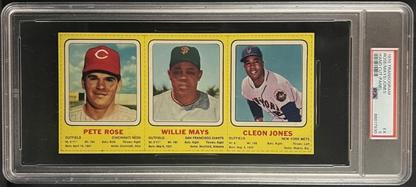 1970 Transogram P. Rose, W. Mays & C. Jones Hand Cut Panel PSA 5 EX