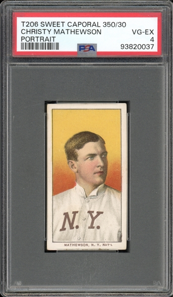 1909-11 T206 Sweet Caporal 350/30 Christy Mathewson Portrait PSA 4 VG-EX