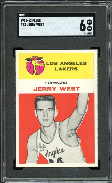 1961-62 Fleer #43 Jerry West SGC 6 EX-NM