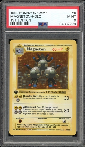 1999 Pokemon 1st Edition #9 Magneton Holo PSA 9 MINT