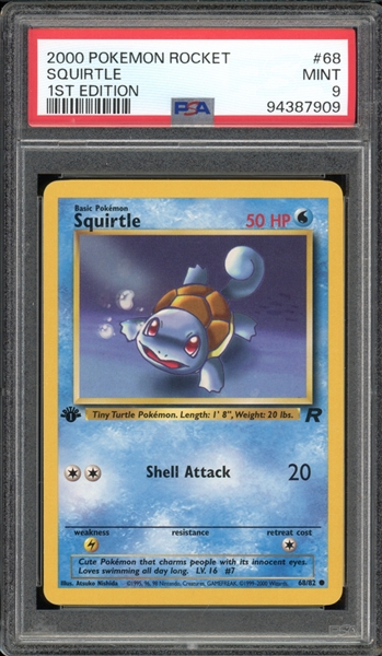 2000 Pokemon Rocket 1st Edition #68 Squirtle PSA 9 MINT