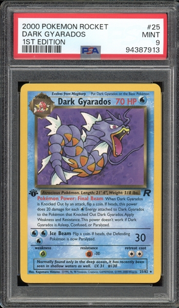 2000 Pokemon Rocket 1st Edition #25 Dark Gyrados PSA 9 MINT