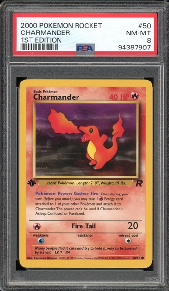 2000 Pokemon Rocket 1st Edition #50 Charmander PSA 8 NM-MT