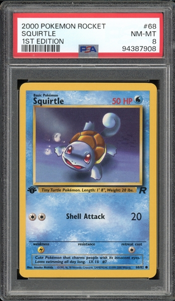 2000 Pokemon Rocket 1st Edition #68 Squirtle PSA 8 NM-MT