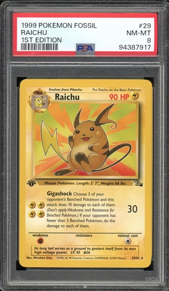 2000 Pokemon Rocket 1st Edition #83 Dark Raichu Holo PSA 8 NM-MT