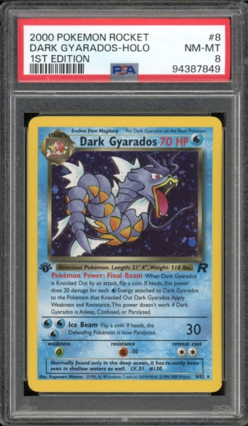 2000 Pokemon Rocket 1st Edition #25 Dark Gyrados Holo PSA 8 NM-MT