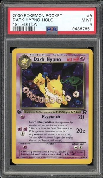 2000 Pokemon Rocket 1st Edition #9 Dark Hypno Holo PSA 9 MINT