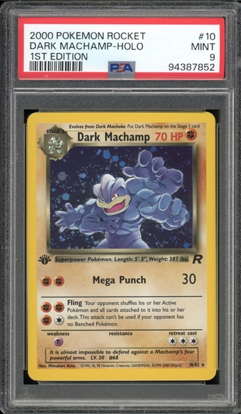 2000 Pokemon Rocket 1st Edition #10 Dark Machamp Holo PSA 9 MINT