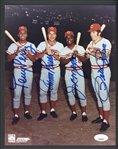 Pete Rose, Johnny Bench, Tony Perez & Joe Morgan Autographed Photo JSA