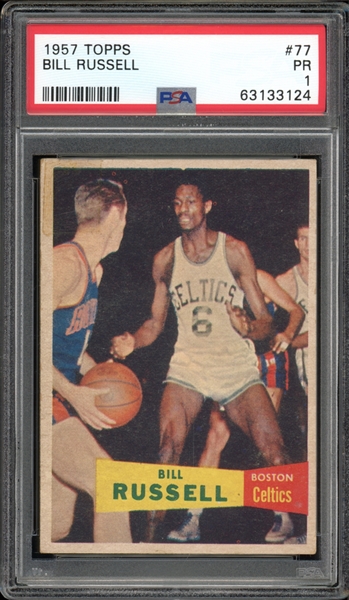 1957 Topps Basketball #77 Bill Russell PSA 1 PR