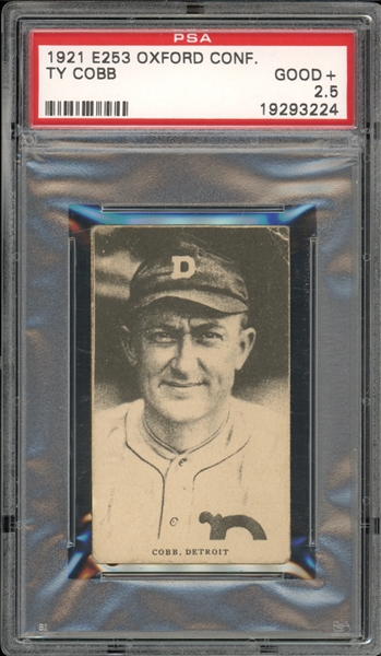 1921 E253 Oxford Confectionary Co. Ty Cobb PSA 2 GD