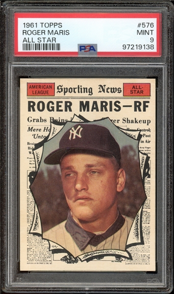 1961 Topps #576 Roger Maris All Star PSA 9 MINT