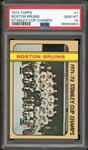 1972 Topps #1 Boston Bruins Stanley Cup Champs PSA 10 GEM MT