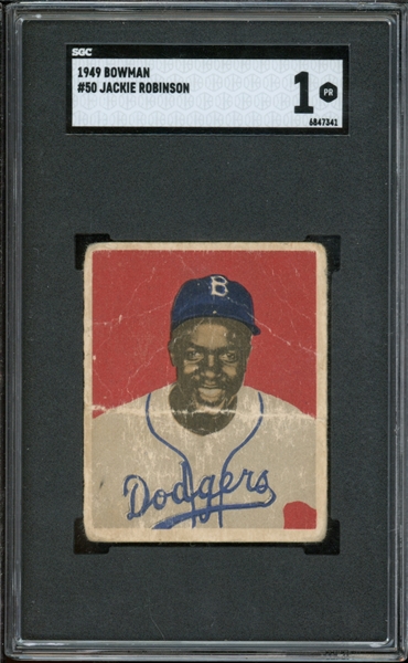 1949 Bowman #50 Jackie Robinson SGC 1 PR