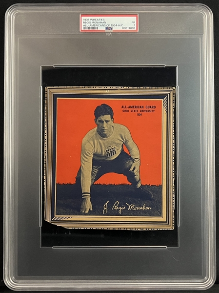 1935 Wheaties Regis Monahan All-American of 1934 Handcut PSA 1 PR