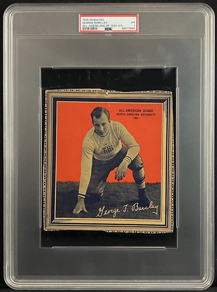 1935 Wheaties George Barclay All-Americans of 1934 Handcut PSA 1 PR