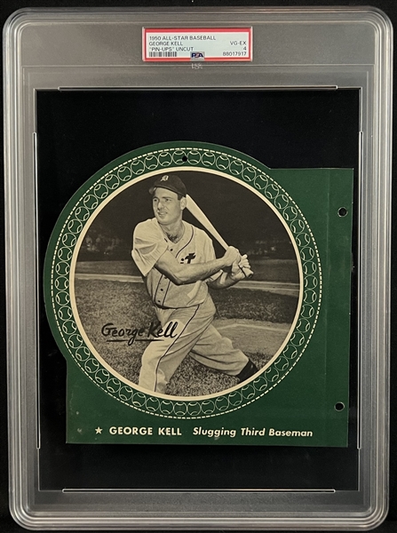 1950 All-Star Baseball George Kell "Pin-Ups" Uncut PSA 4 VG-EX