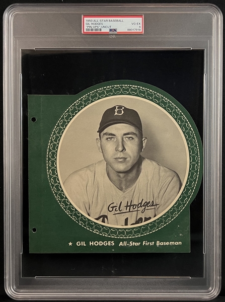 1950 All-Star Baseball Gil Hodges "Pin-Ups" Uncut PSA 4 VG-EX