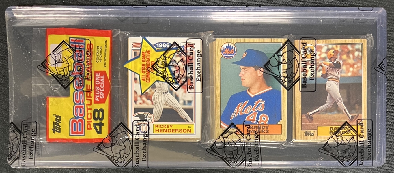 1987 Topps Unopened Rack Pack With Bonds On Top BBCE Authenticated