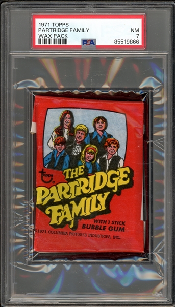 1971 Topps Partridge Family Wax Pack PSA 7 NM