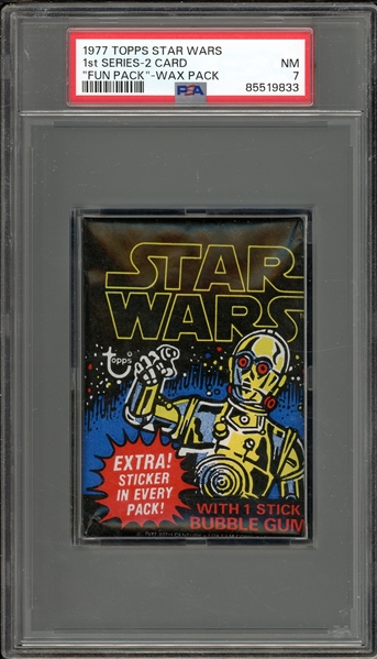 1977 Topps Star Wars 1st Series-2 Card "Fun Pack"- Wax Pack PSA 7 NM