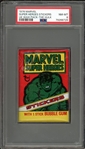 1976 Topps Marvel Super Heroes Stickers UK Wax Pack-The Hulk PSA 8 NM-MT