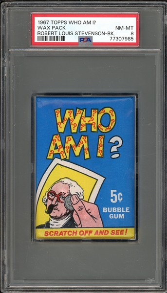 1967 Topps Who Am I? Wax Pack Robert Louis Stevenson-Bk PSA 8 NM-MT