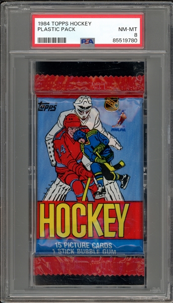 1984 Topps Hockey Plastic Pack PSA 8 NM-MT