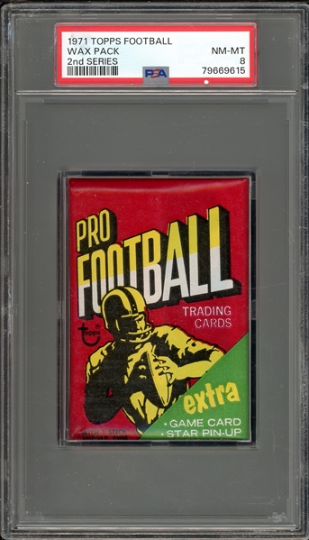 1971 Topps Football 2nd Series Wax Pack PSA 8 NM-MT