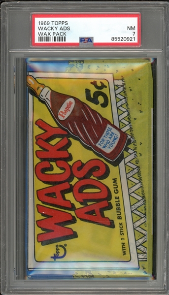 1969 Topps Wacky Ads Wax Pack PSA 7 NM