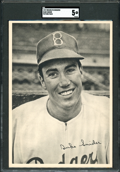 1947 Brooklyn Dodgers Picture Pack Duke Snider SGC 5 EX