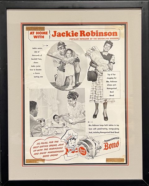 1947-48 Jackie Robinson Bond Bread Advertising Poster