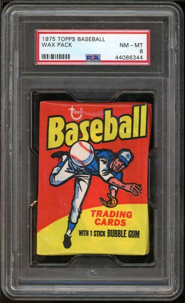 1975 Topps Baseball Wax Pack PSA 8 NM-MT