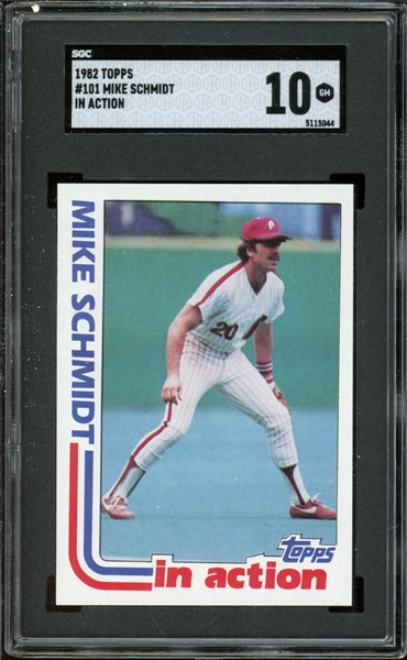 1982 Topps #101 Mike Schmidt In Action SGC 10 GEM MINT