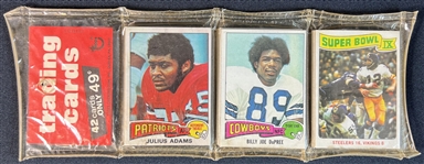 1975 Topps Unopened Rack Pack With Drew Pearson on Back