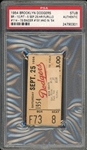 1954 Brooklyn Dodgers Vs. Pittsburgh Pirates Ticket Stub PSA Authentic