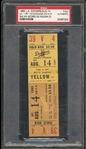 1965 L.A. Dodgers Vs Pittsburgh Pirates Koufax Win Full Ticket PSA Authentic