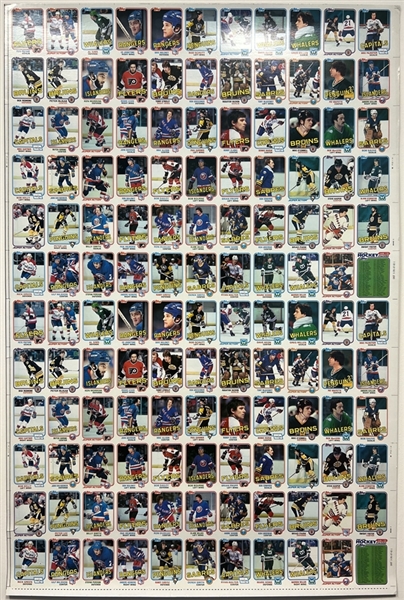 1982 Topps Hockey Uncut Sheet