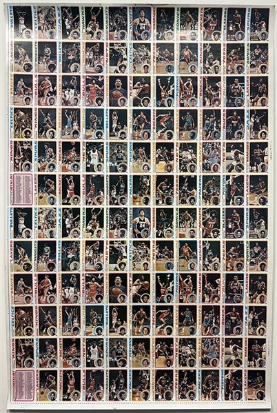 1978 Topps Basketball Uncut Sheet