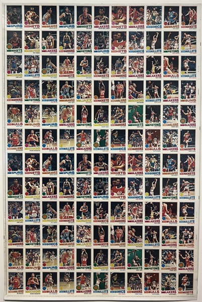 1977 Topps Basketball Uncut Sheet