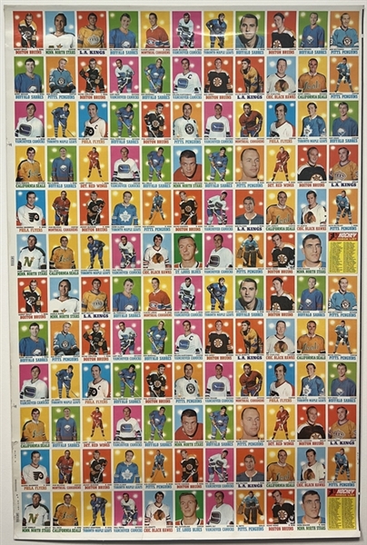 1970-71 Topps Hockey Uncut Sheet