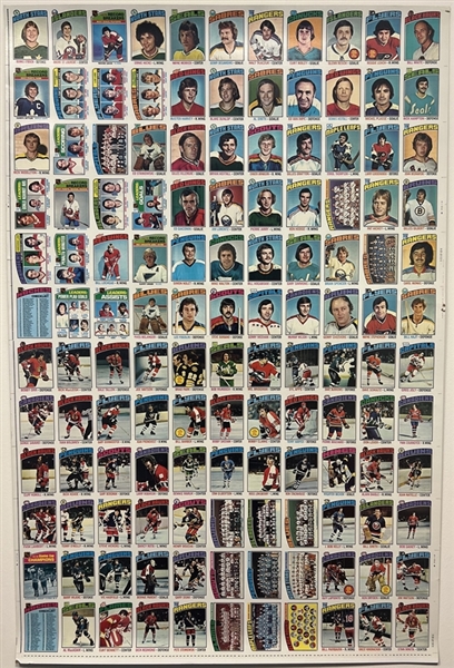 1976-77 Topps Hockey Uncut Sheet