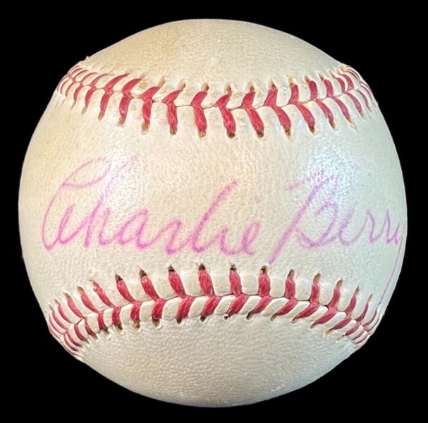 Charlie "Chuck" Berry Signed Reach OAL (Harridge) Baseball JSA LOA