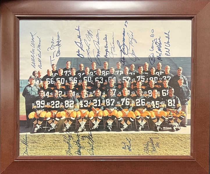 1960s Green Bay Packers Signed Team Photo Featuring Stars & HOFers JSA LOA