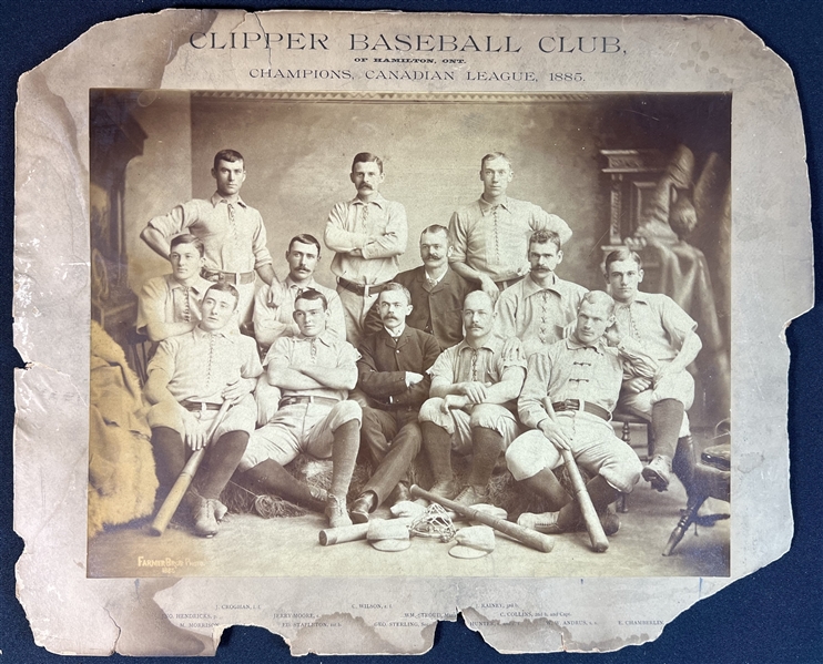 1885 Canadian League Champions Clipper Base Ball Club Team Portrait