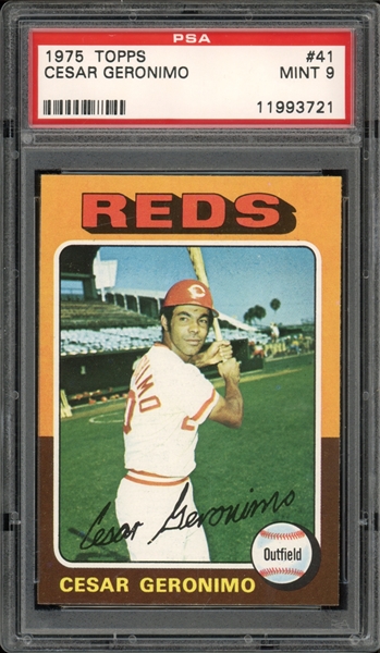 1975 Topps #41 Cesar Geronimo PSA 9 MINT