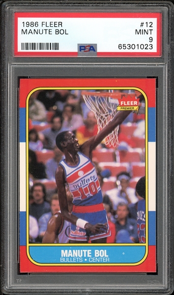 1986 Fleer #12 Manute Bol PSA 9 MINT