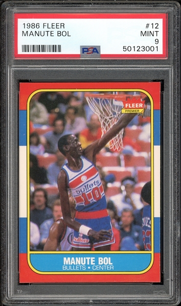 1986 Fleer #12 Manute Bol PSA 9 MINT